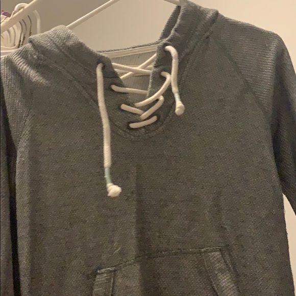 Hollister Tops - HOLLISTER tie neck hooded sweatshirt!
